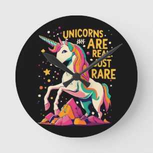 Reloj Redondo Mediano Los unicornios son reales solo que raros