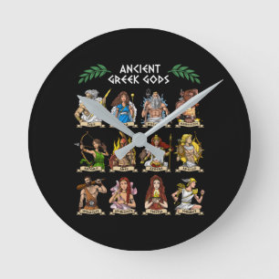 Reloj Redondo Mediano Los viejos dioses griegos