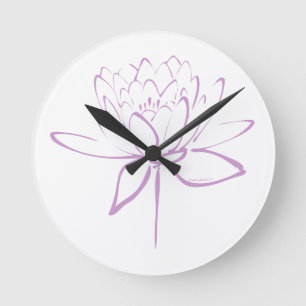 Reloj Redondo Mediano Lotus Calligraphy (Lavender)