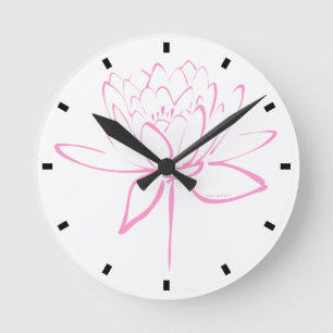 Reloj Redondo Mediano Lotus Flower Calligraphy