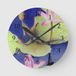 Reloj Redondo Mediano Lotus Waterlily