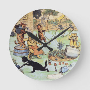 Reloj Redondo Mediano Louis pálido - jardineros del gato