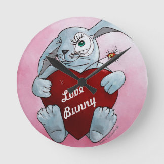Reloj Redondo Mediano Love Bunny Wall Clock