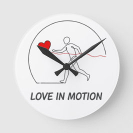 Reloj Redondo Mediano Love In Motion Minimalist Line Art Slogan Tee