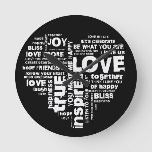 Reloj Redondo Mediano Love Joy Inspiration Words Valentine Day Throw P