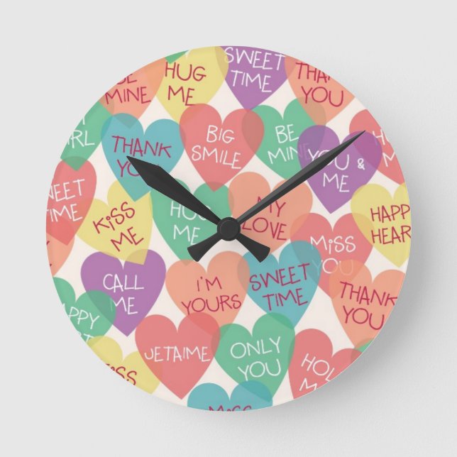 Reloj Redondo Mediano Love Shape Background (Anverso)