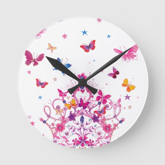 Reloj Redondo Mediano Lovely Infinity Butterfly (Anverso)