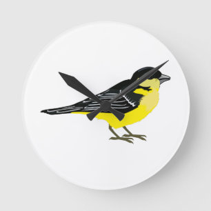 Reloj Redondo Mediano Lovely Lesser Goldfinch