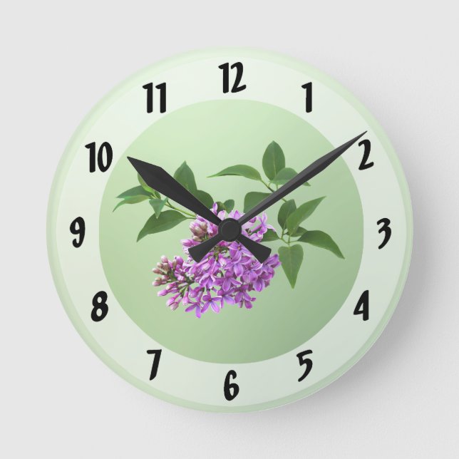 Reloj Redondo Mediano Lovely Lilacs (Anverso)