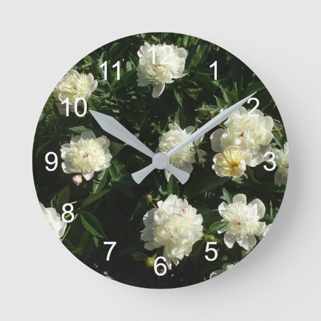 Reloj Redondo Mediano Lovely Peonies (Anverso)
