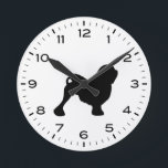 Reloj Redondo Mediano Lowchen Dog Rama Silhouette<br><div class="desc">Un divertido reloj de pared para la casa o la oficina. Hace un regalo original para los amantes de Lowchen. Echa un vistazo al Doodle World de Jenn para ver más relojes decorativos y decoración de casa con temática de raza de perro.</div>