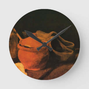Reloj Redondo Mediano Loza, botella y zuecos por Vincent van Gogh