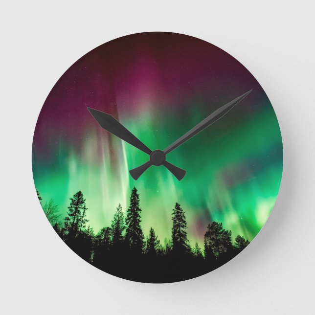 Reloj Redondo Mediano Luces boreales de Aurora (Anverso)