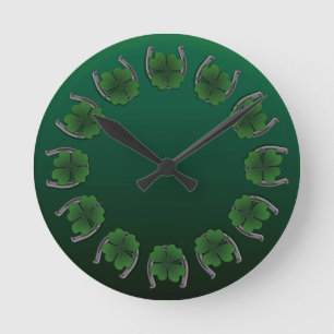 Reloj Redondo Mediano Lucky Clock St. Patrick's Lucky Charm Wall Clock