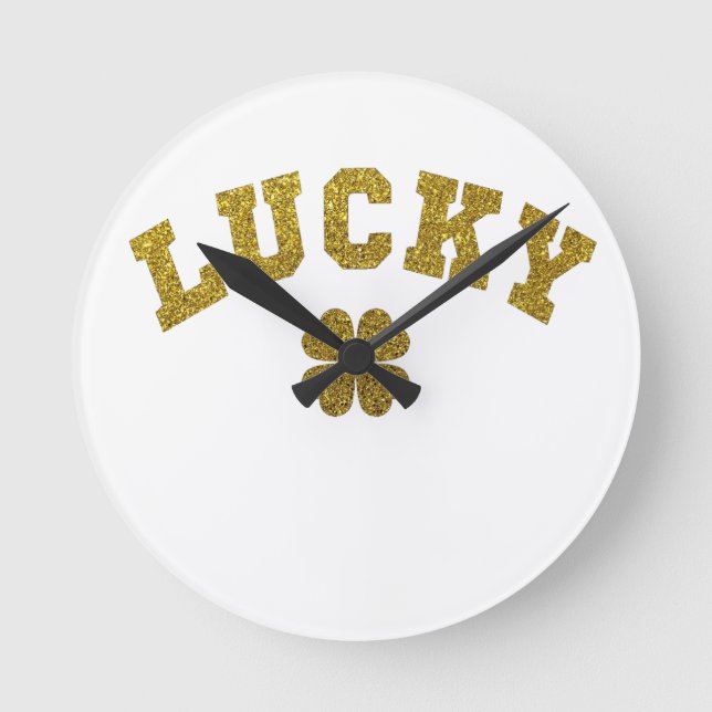 Reloj Redondo Mediano Lucky Clover Saint Patricks (Anverso)