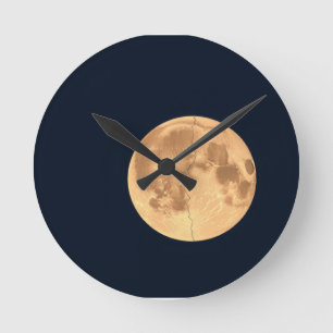 Reloj Redondo Mediano Luna Agrietada