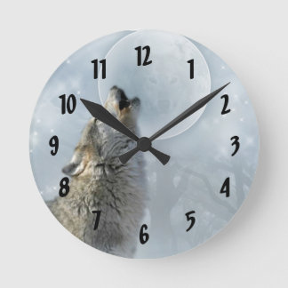 Reloj Redondo Mediano Luna azul del lobo