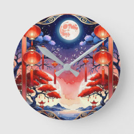 Reloj Redondo Mediano Luna llena brillante