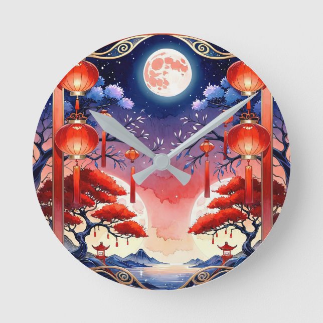 Reloj Redondo Mediano Luna llena brillante (Anverso)