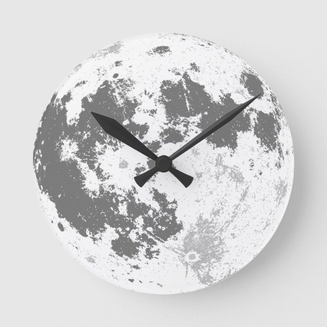 Reloj Redondo Mediano Luna Llena Luna Brillante Superluna (Anverso)