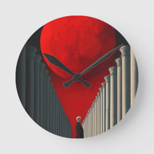 Reloj Redondo Mediano Luna Roja