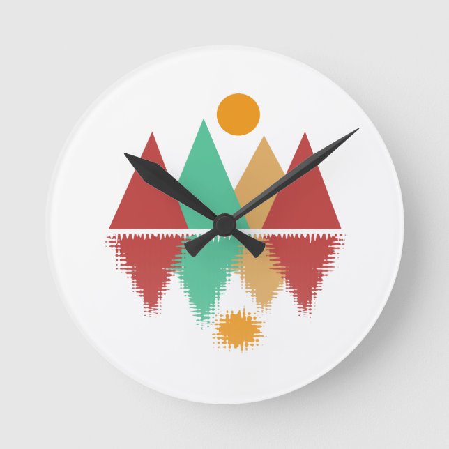 Reloj Redondo Mediano Luna Sobre Cuatro Picos #2 (Anverso)