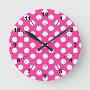 Reloj Redondo Mediano Lunar rosado