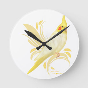 Reloj Redondo Mediano Lutino Cockatiel