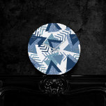 Reloj Redondo Mediano Luxury 90s Abstract | Turquoise Navy Blue Pattern<br><div class="desc">#abstractart Elegant modern contemporary geometric abstract pop-art in a sophisticated feminine pastel turquoise blue, aqua mint green, and navy blue "Under the Sea" inspired palette celebrating the 1990s and 1980s with totally awesome retro graphics. The random Memphis-style of the 80s and 90s included seamless patterns of zigzags and triangle shapes...</div>
