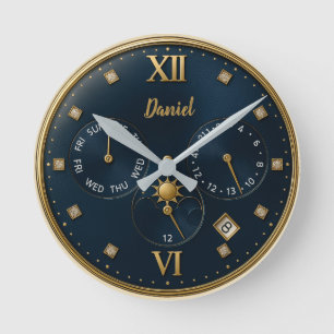 Reloj Redondo Mediano Luxury Gold  Personalized with Name & Date