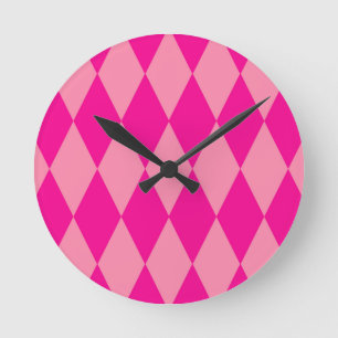 Reloj Redondo Mediano Luz y Rosa Oscuro Diamantes Harlequin Damas
