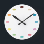 Reloj Redondo Mediano Macarones arcoiris<br><div class="desc">Galletas de macarón francesas con muchos colores diferentes.</div>