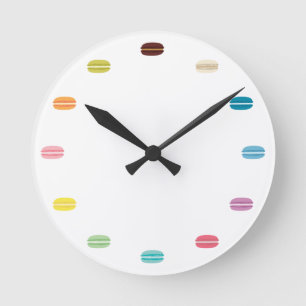 Reloj Redondo Mediano Macarones arcoiris