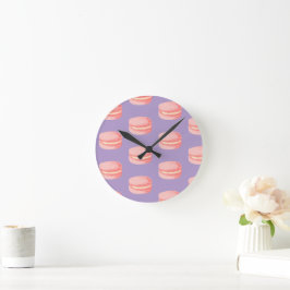Reloj Redondo Mediano Macarrones rosados