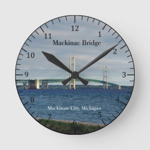 Reloj Redondo Mediano Mackinac Bridge Mackinaw city clock