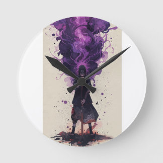 Reloj Redondo Mediano Madara Uchiha – Cinematic Watercolor