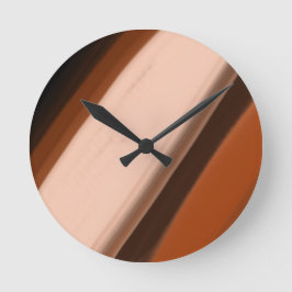 Reloj Redondo Mediano Madera Falsa Fantasía Rayada