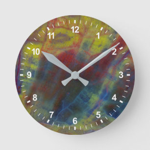 Reloj Redondo Mediano Madera petrificada horizontal
