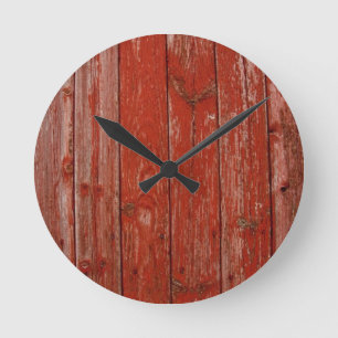 Reloj Redondo Mediano Madera roja vieja