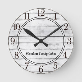 Reloj Redondo Mediano Madera Rusa