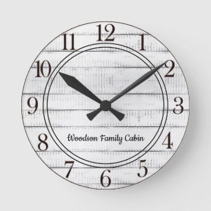 Reloj Redondo Mediano Madera Rusa