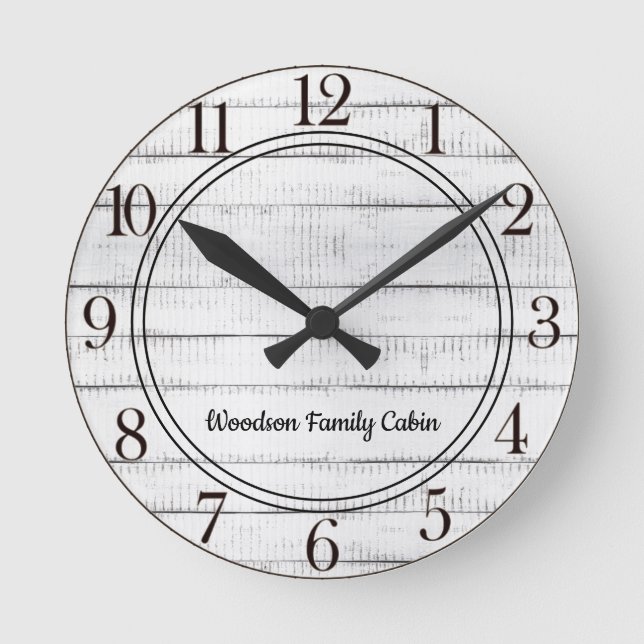 Reloj Redondo Mediano Madera Rusa (Anverso)