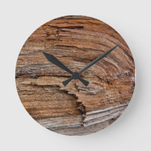 Reloj Redondo Mediano Madera rústica