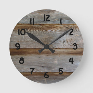 Reloj Redondo Mediano Madera vieja de la puerta de granero