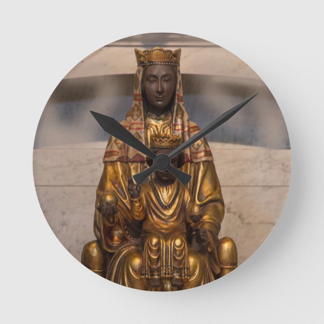 Reloj Redondo Mediano Madonna de Montserrat Madonna negro España (Anverso)