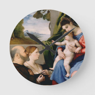 Reloj Redondo Mediano Madonna y niño con San Juan infantil