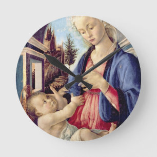 Reloj Redondo Mediano Madonna y niño (el panel) 2