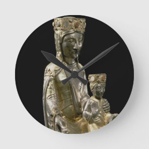 Reloj Redondo Mediano Madonna y niño Enthroned, figurilla, francés, 12