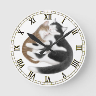 Reloj Redondo Mediano Madre Amor Cats Cama Muro