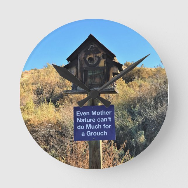 Reloj Redondo Mediano Madre Naturaleza, humor grupal (Anverso)